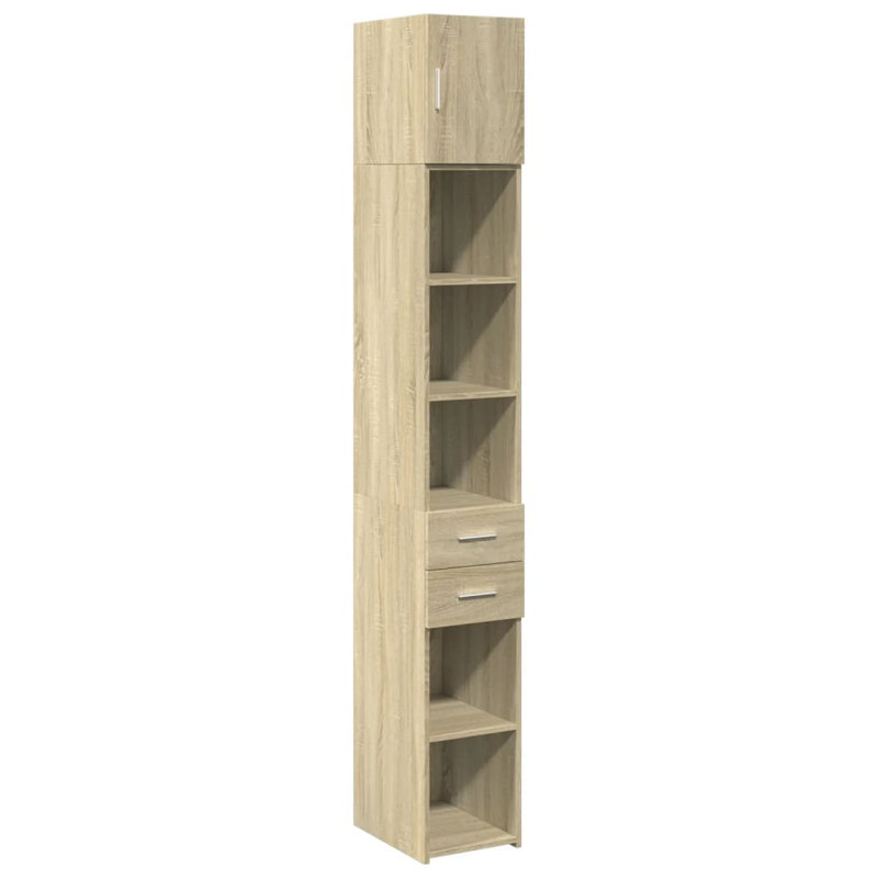 Ronisha 225cm H x 30cm W Bookcase, Sonoma Oak
