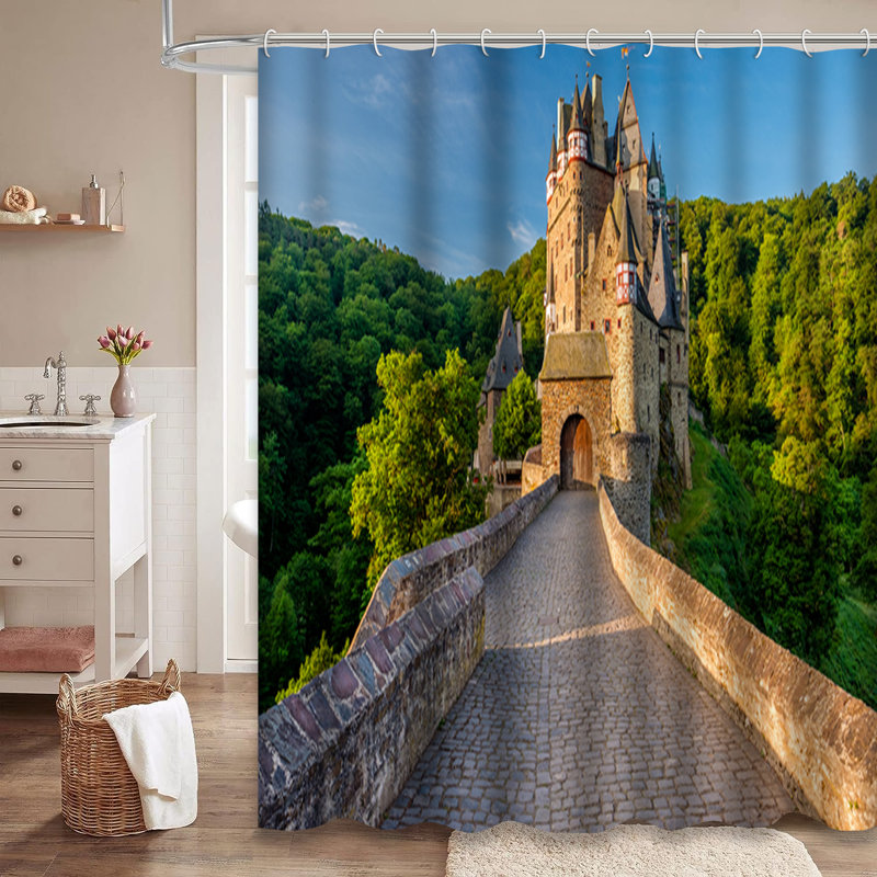 Rideau de douche à 12 crochets Castle, L 72 po x l 84 po