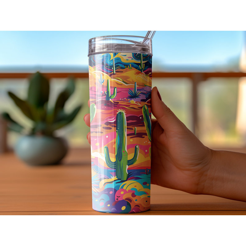 Choose Handmade Tumblers 591ml Vacuum Insulated Stainless Steel (18/8) Travel Tumbler with Straw