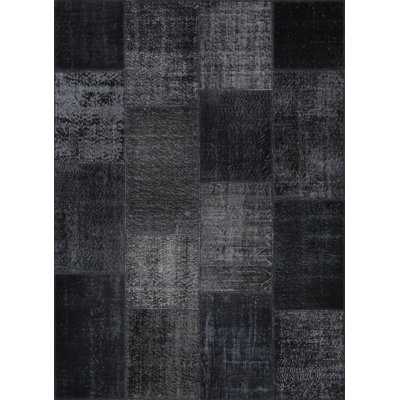 Tapis noir en laine / coton Chella