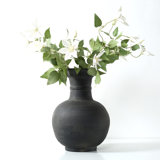 Approx.16" Earthy Gray Pottery Vase Globular Shape