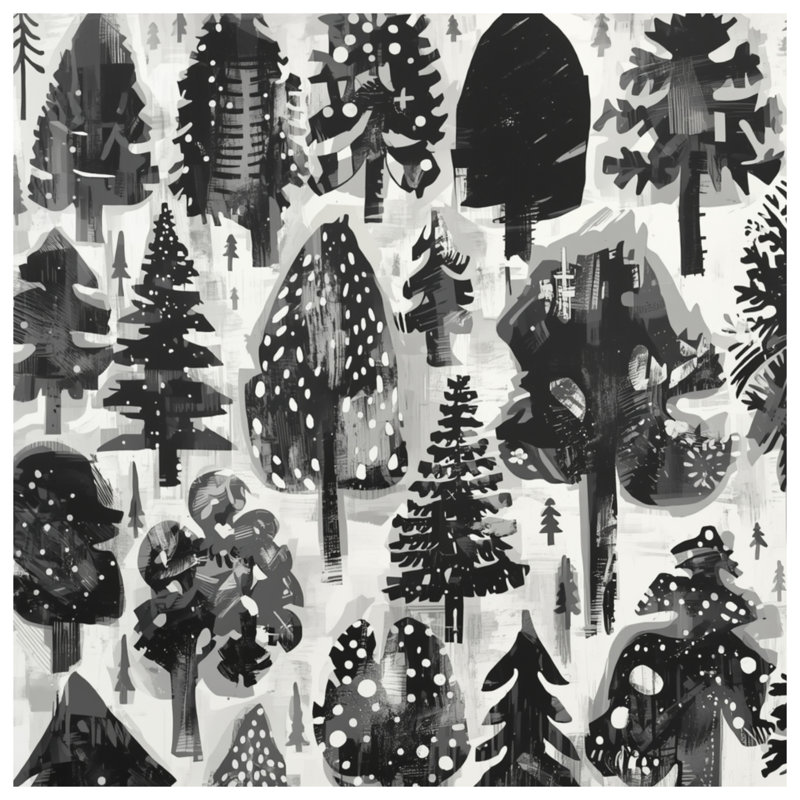 Couvertures monochromes Forest Illustration, L 50 po x H 60 po