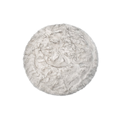 Laperle Gradient Gray Faux Sheepskin Fur Area Rug