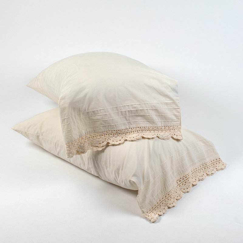 Dainty Crochet Sheet Set, King Sheet Set + 2 Pillowcases, White