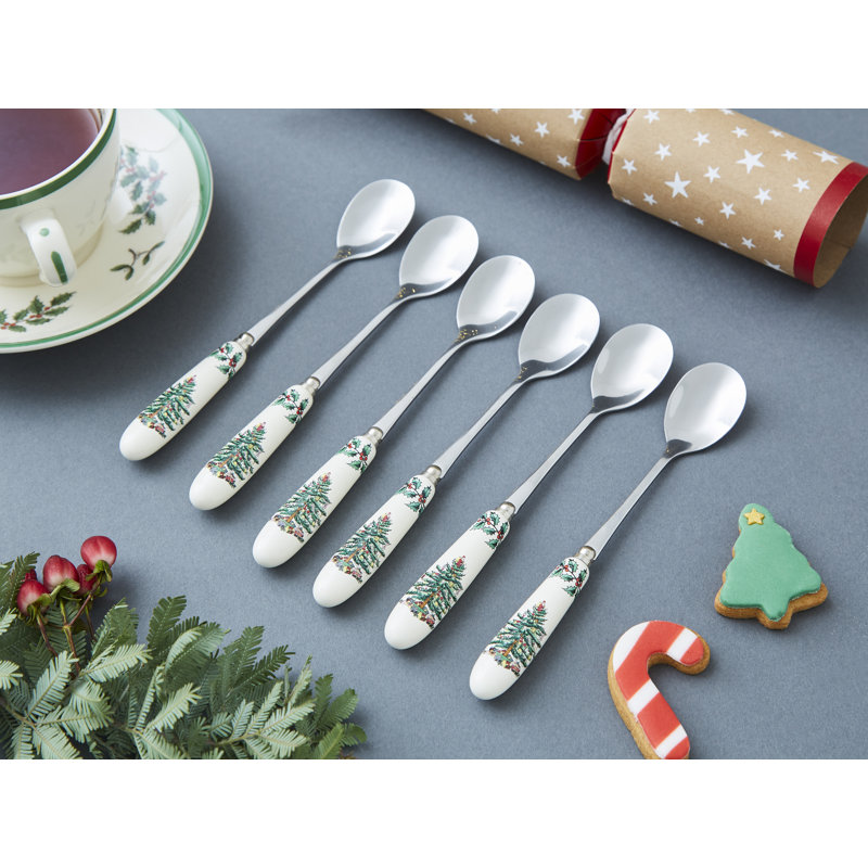 Spode Christmas Tree Teaspoons 6"