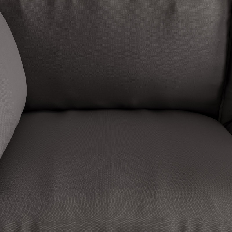 Caroletta 80'' Upholstered Down Slipcovered Sofa For Living Room, Couches with Solid Wood Frame, Dark Gray 100% Cotton
