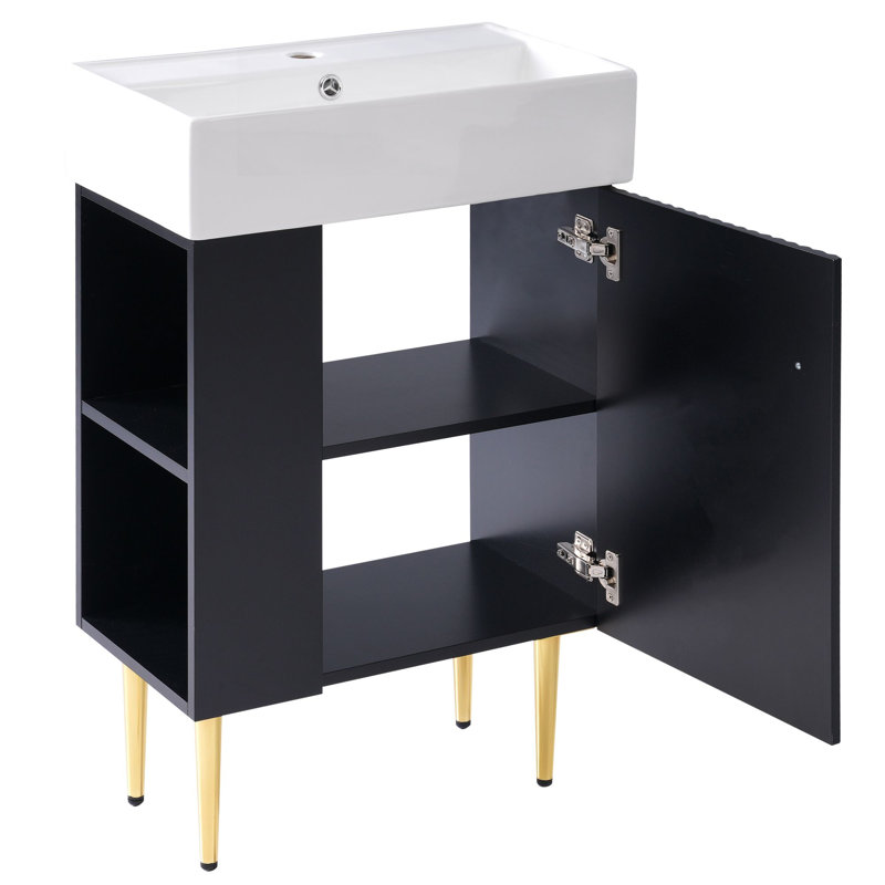 Meuble-lavabo 21,6 po, Noir