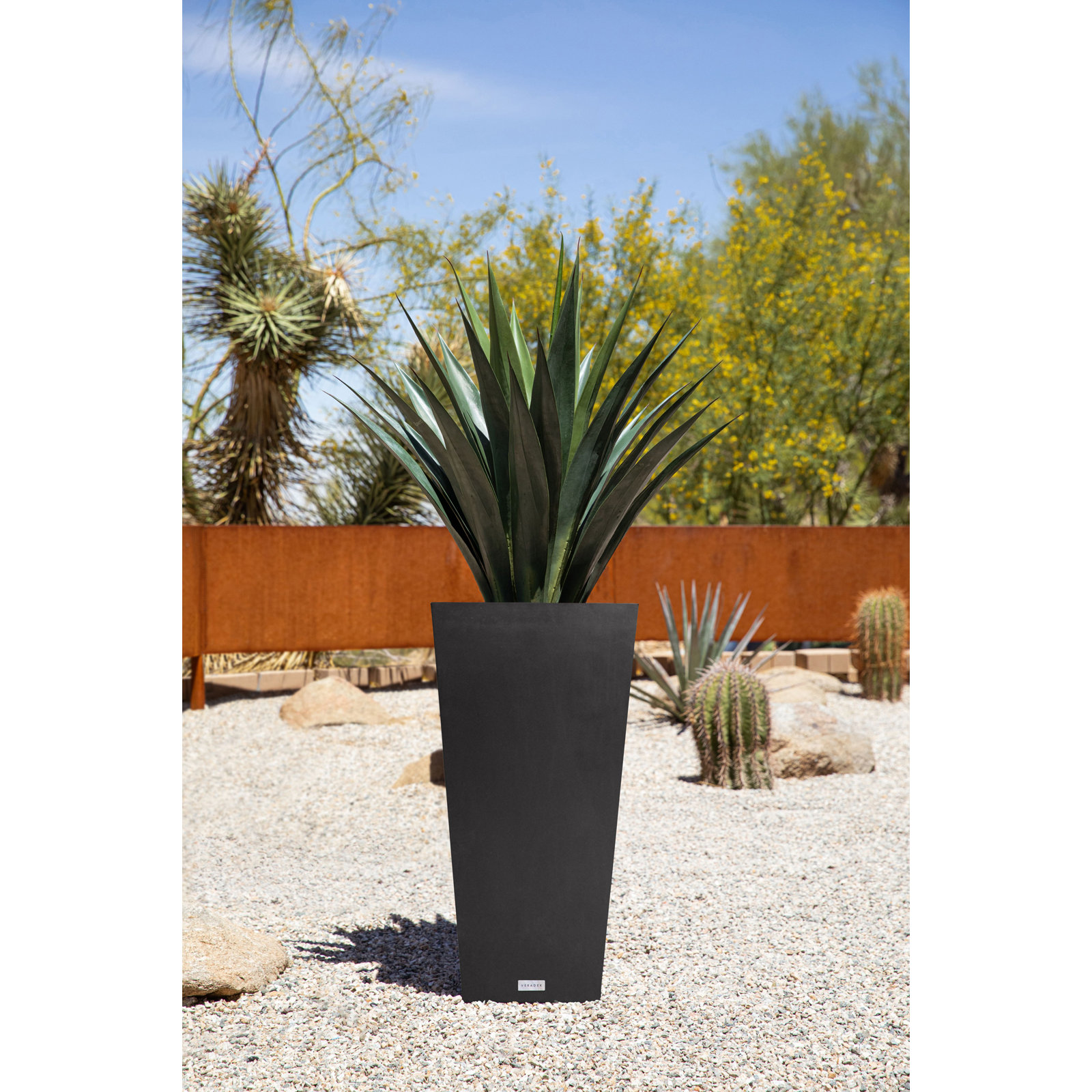 Pure Series Midland Planter, Black, 30" H x 15.25" W x 15.25" D, 1