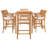 6 - Person Teak Wood Patio Dining Set with Rectangular Table , Cushions Included