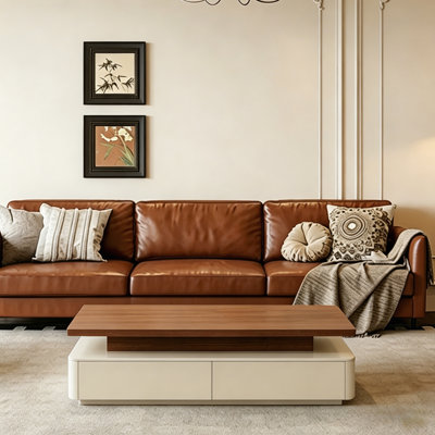 Table basse rectangulaire moderne avec 4 tiroirs de rangement cachés Modern