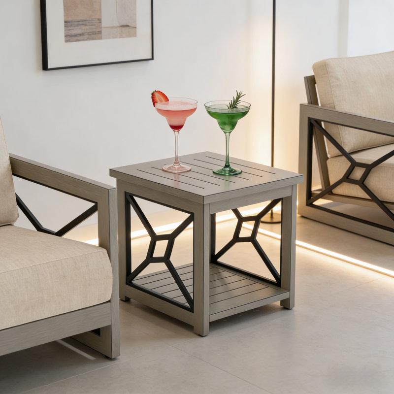 Marindo Square Aluminum 21.75'' L x 21.75'' W Outdoor Side Table