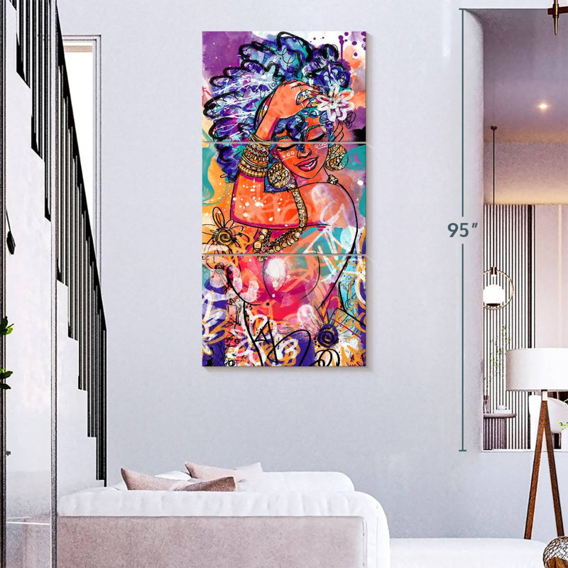 African Flowers, 75" H x 36" W