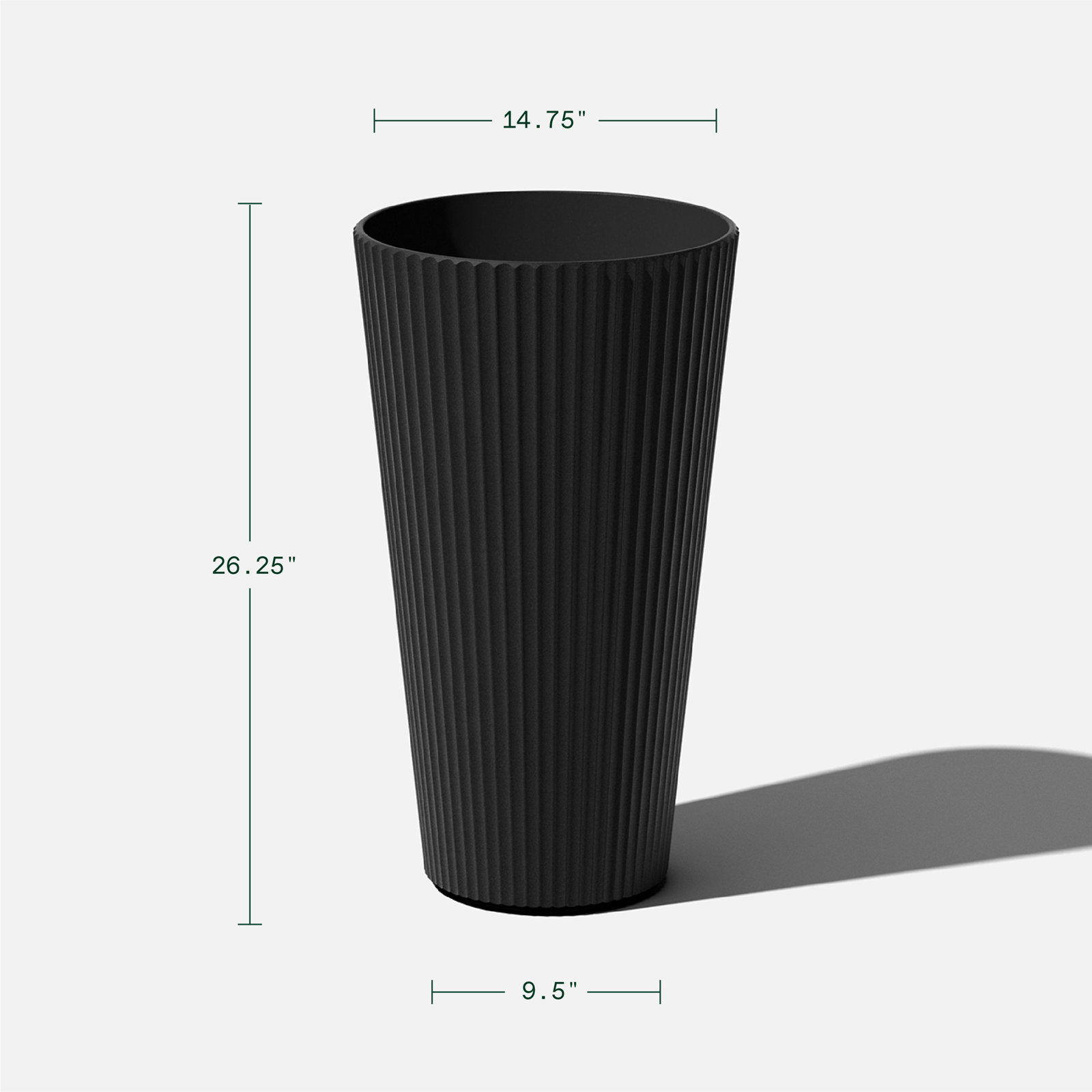 Demi 26.25" H Plastic-Stone Indoor / Outdoor Planter, 1, Black