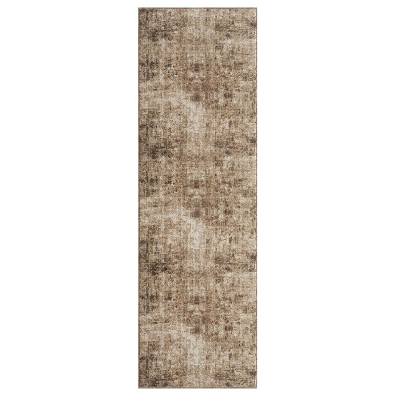 Hoddesd Abstract Area Rug in Ivory, Runner 2'6" x 10'