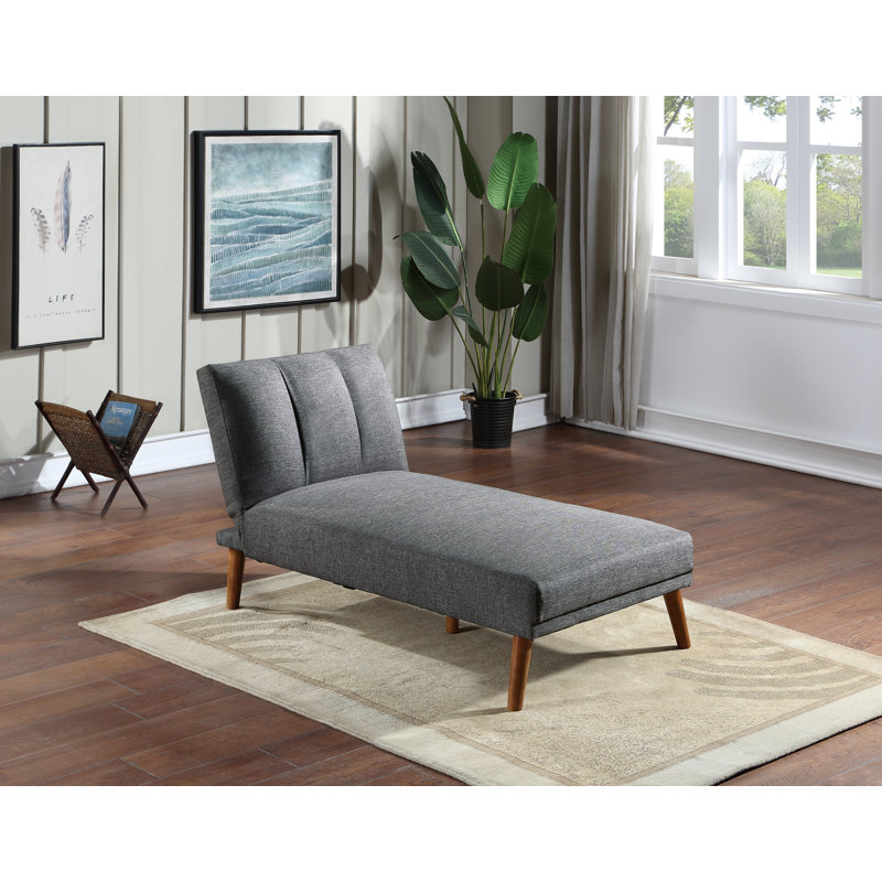 Chaise longue inclinable sans accoudoirs Gussi, Tissu gris