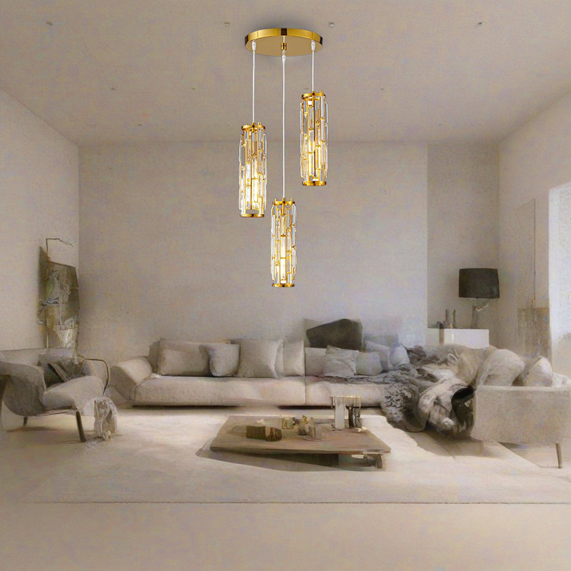 Lustre en cristal en fer forgé doré de 42 pouces à hauteur réglable pour le salon, la salle à manger et la chambre à coucher