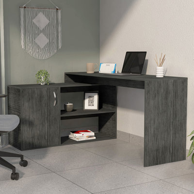 2-Shelf L-Shaped Writing Desk