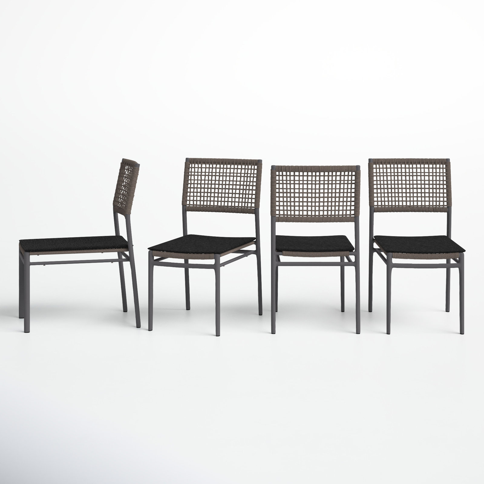 Trennen Premium All-Weather Wicker Outdoor Stacking Dining Side Chair with Cushion