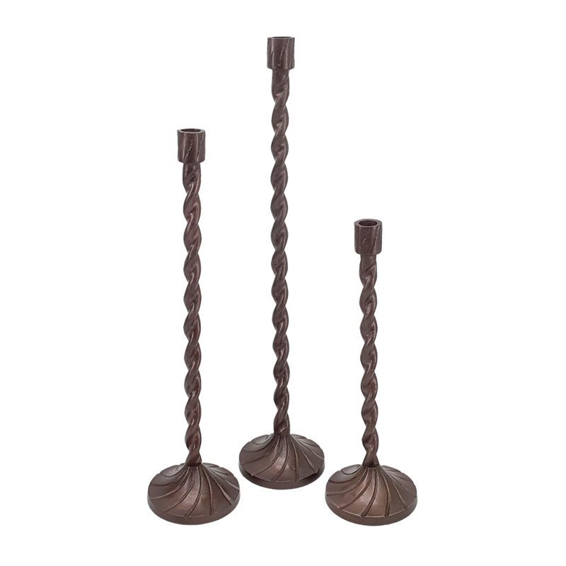 S/3 Taper Candle  Holders L:D4.5X23.5" M:D4.5X19.5" S:D4.5X15"