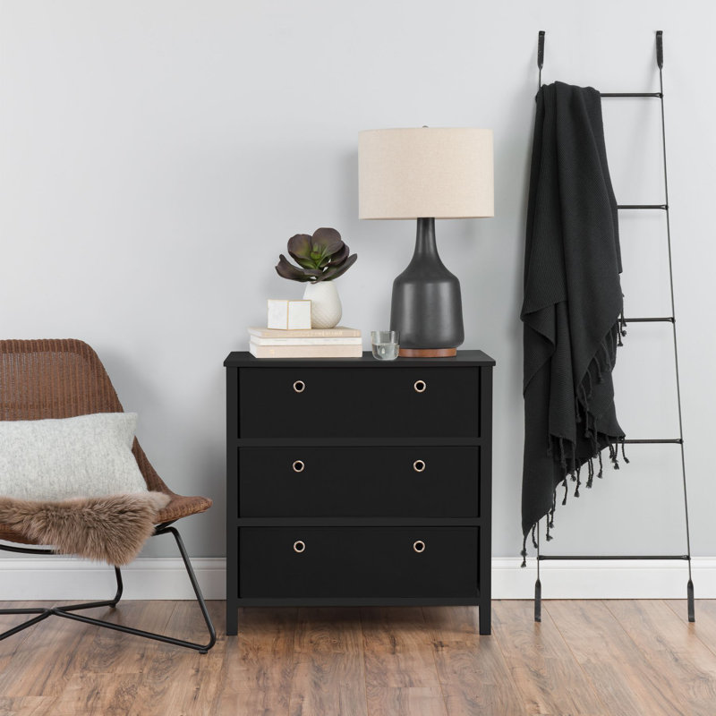 Bachelor-chest 3 tiroirs Leiser, Noir