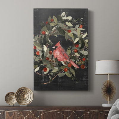 Christmas Cardinal I -Custom Wrapped Gallery Cavas