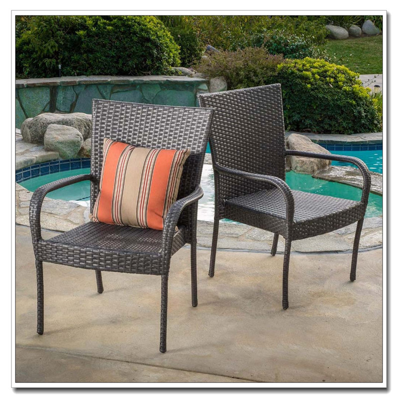 Outdoor Patio Wicker Chair, Brown