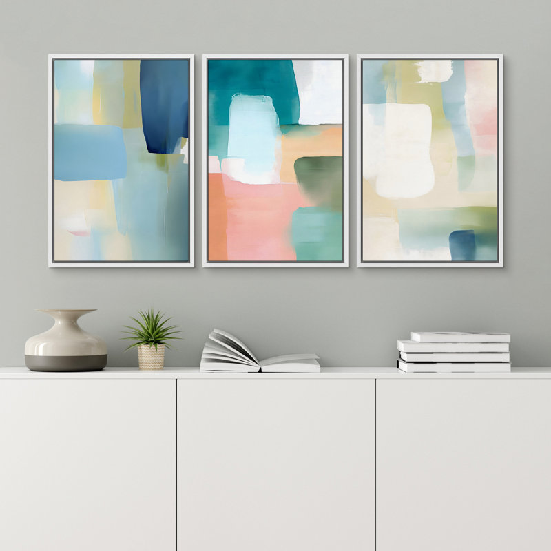 «Abstract Paint Effect Vibrant», impression numérique sur toile encadrée, Blanc, H 24 po x l 16 po