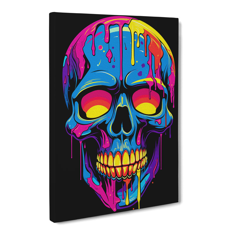 Skull Pop Art - Wrapped Canvas, 76cm H x 50cm W x 3cm D