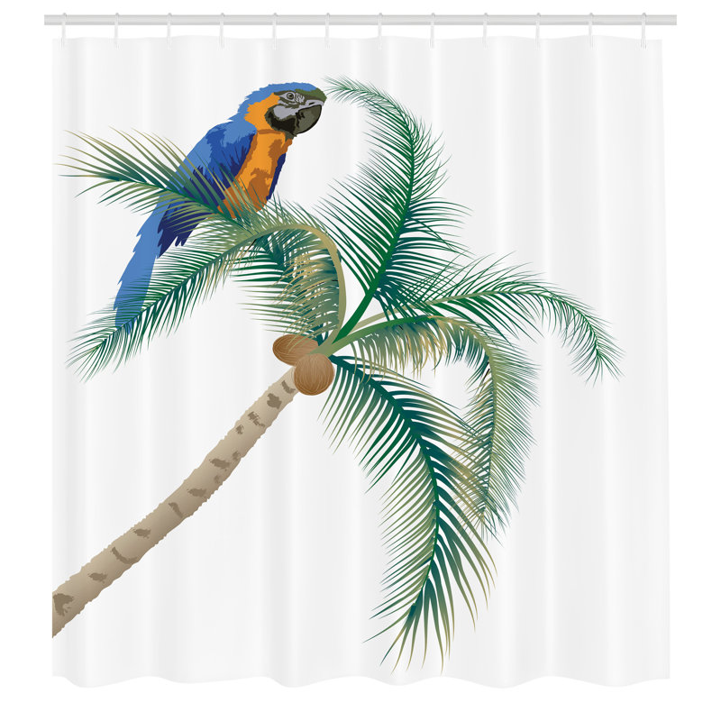 Ensemble de rideau de douche et crochets Parrot, H 70 po x l 69 po