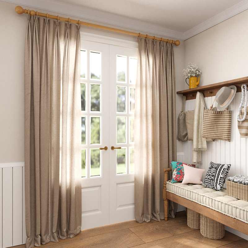 Wooden Curtain Pole Set 28mm – Solid Wood Curtain Rod for Eyelet & Ring Top Curtains – Window Curtain Rail with Brackets, Finials & Rings – 120cm, 150cm, 180cm, 240cm, 300cm