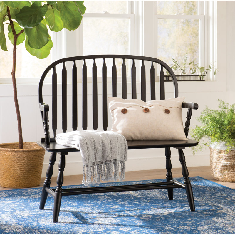 Luray Solid Wood Bench, Antique Black