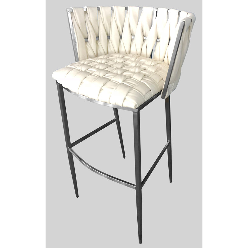 Tabouret de bar 35 po Ellender, Blanc neige, Tabouret 30 "