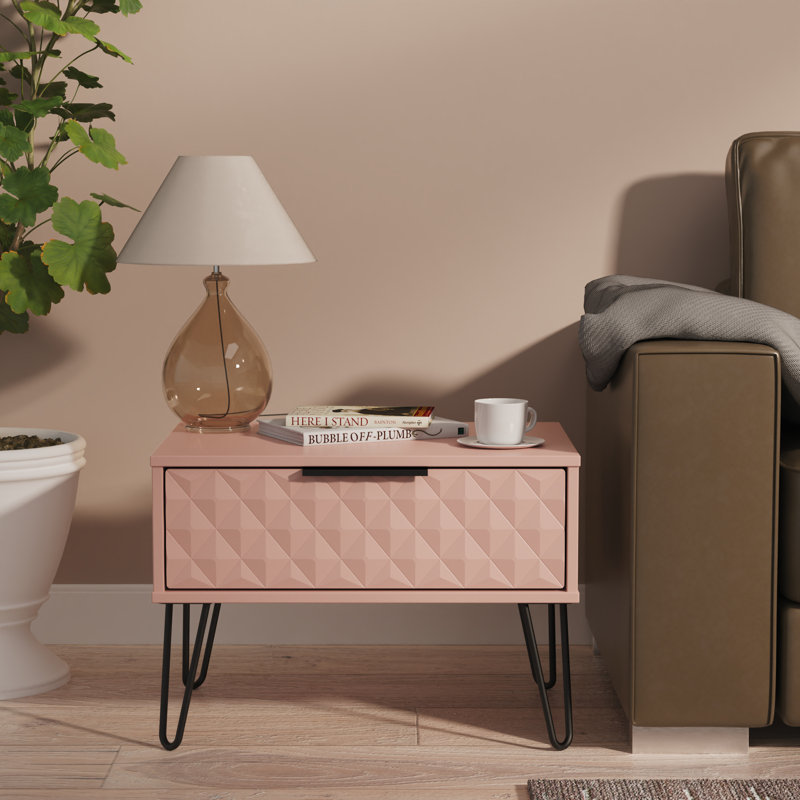 Talita End Table, Pink/Black