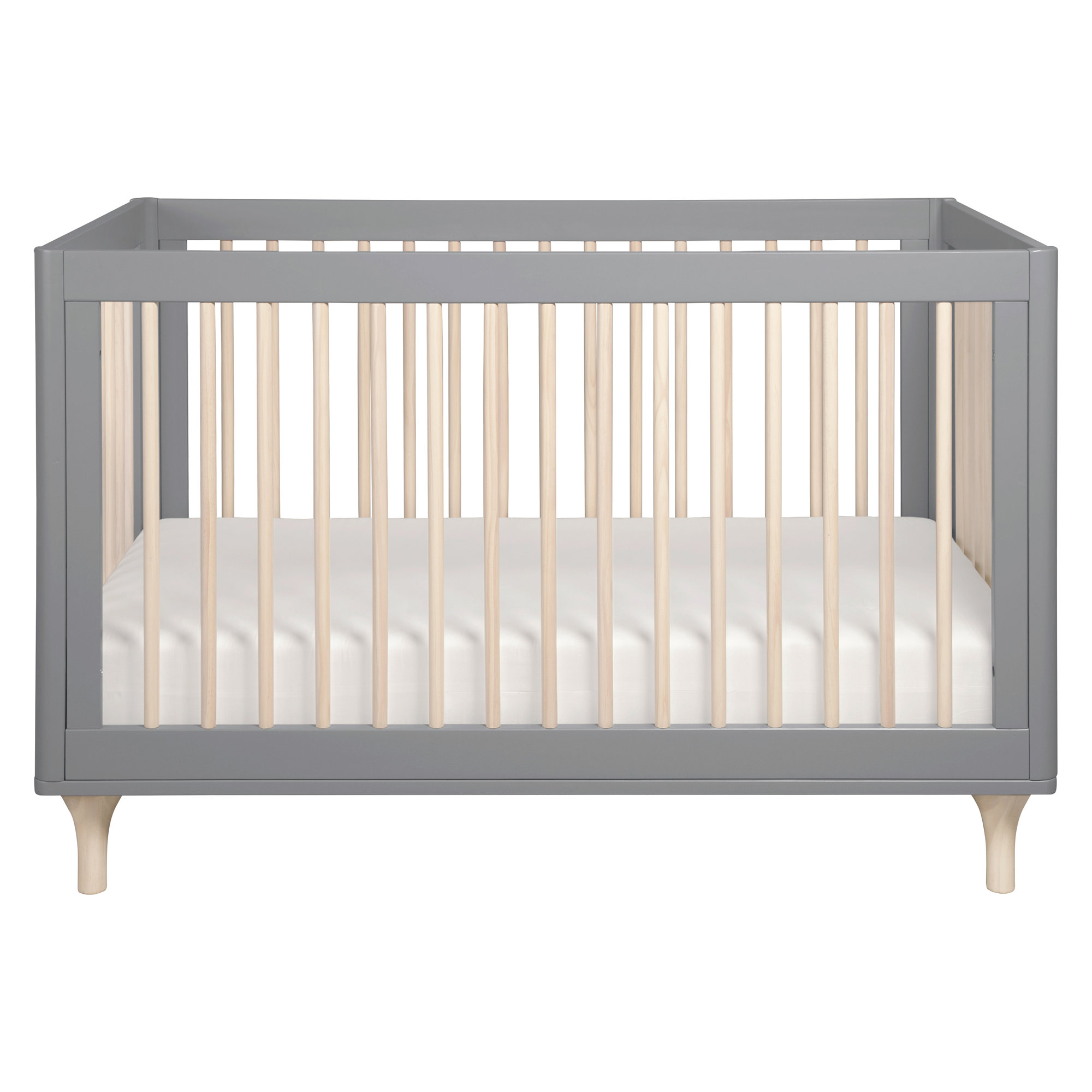 Lolly 3-in-1 Convertible Crib, Gray/Washed Natural