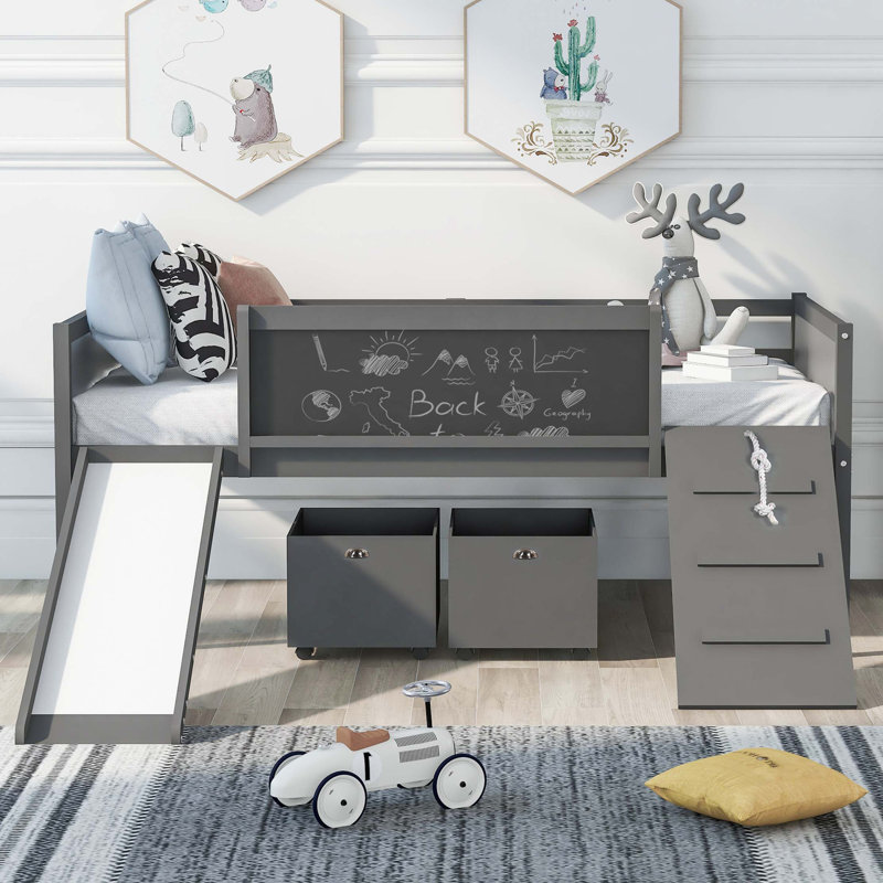 Livvi Platform Storage Bed, Gray