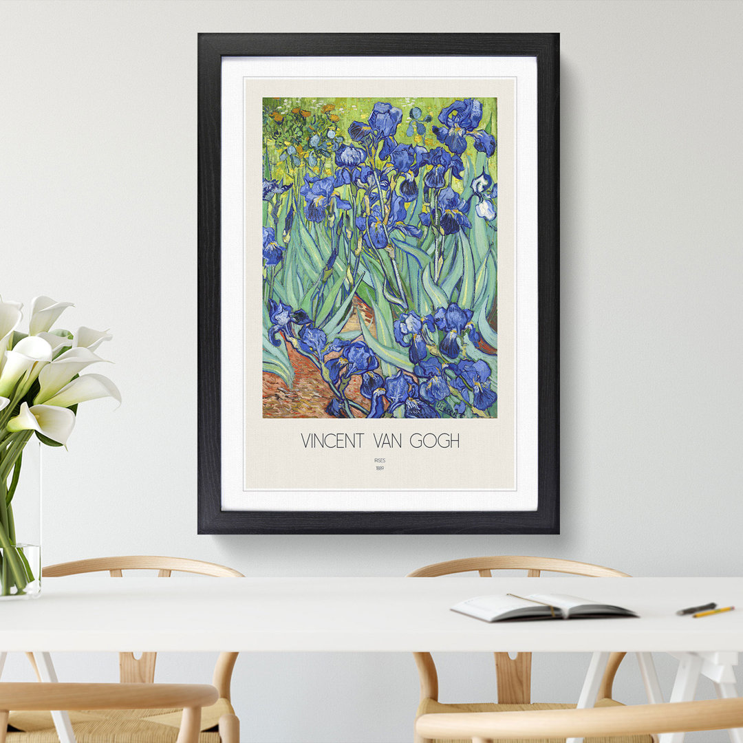 Irises with Border by Vincent Van Gogh - Picture Frame Painting