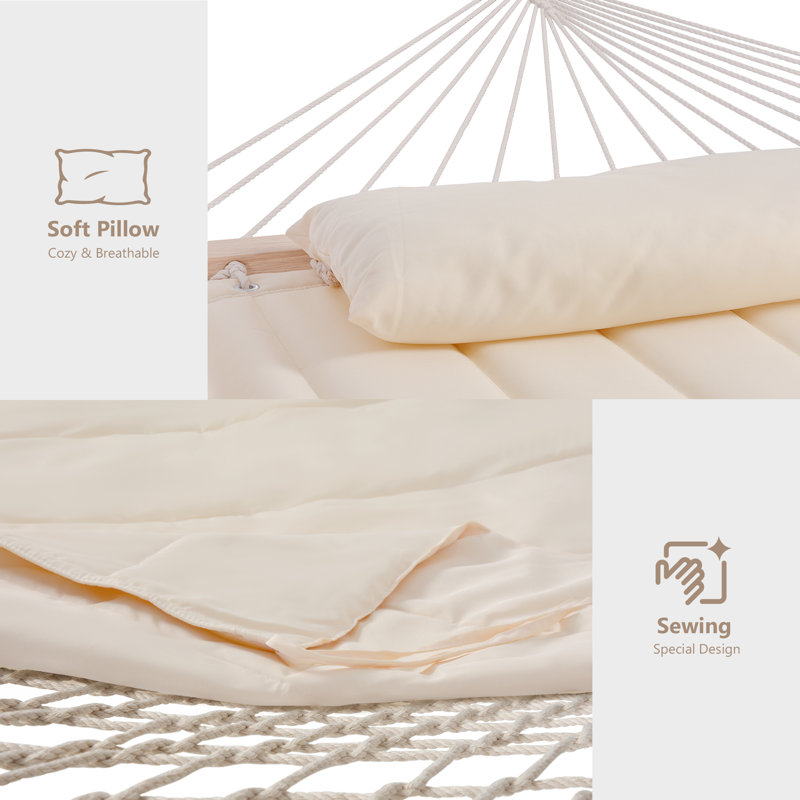 Hamac double à barre d'écartement Volkrad, Beige