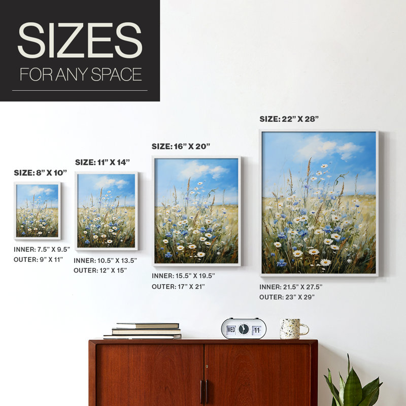 FLORAL Series VII - reproduction encadrée de qualité supérieure - prête à être accrochée - aucun clou requis - aucun clou requis