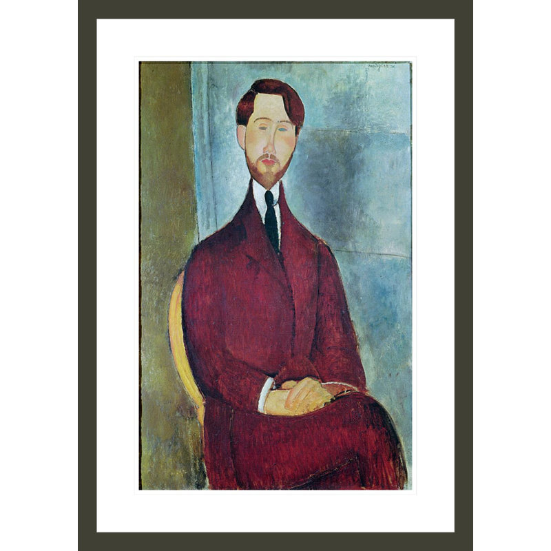 Léopold Zborowski par Amedeo Modigliani, impression giclée sur cadre, H 21,15 po x l 29,5 po