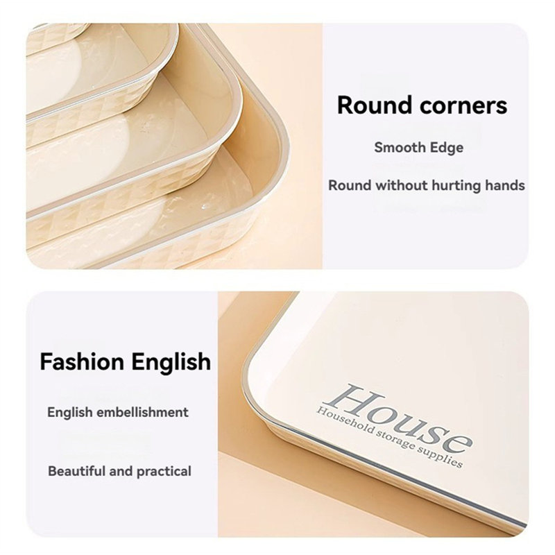 Rectangular Plastic Tea Tray For Home Use - Perfect For Tea Cups, Water Glasses, Snacks, Fruits, Candies, And As A Storage Serving Plate