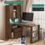 Bureau en L, bureau d'ordinateur avec tiroirs avec éclairage à DEL, bureau d'angle moderne pour la maison, le bureau