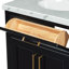 Meuble-lavabo double en bois massif 72 po avec plateau en marbre Carrara de Thornaby 72 po-1328713098
