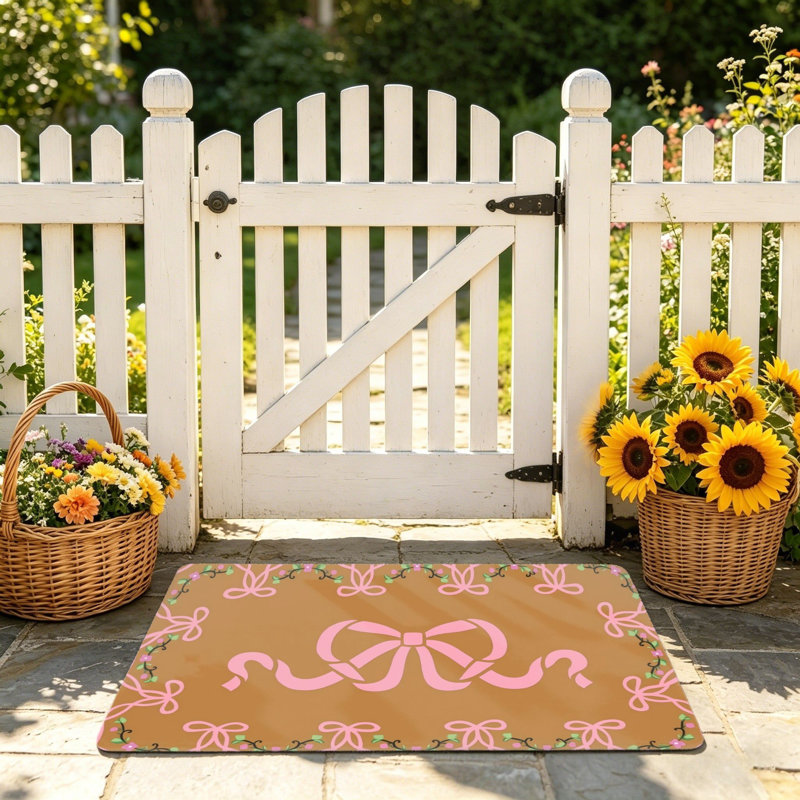 Tapis à motif floral 24 po x 36 po Brown