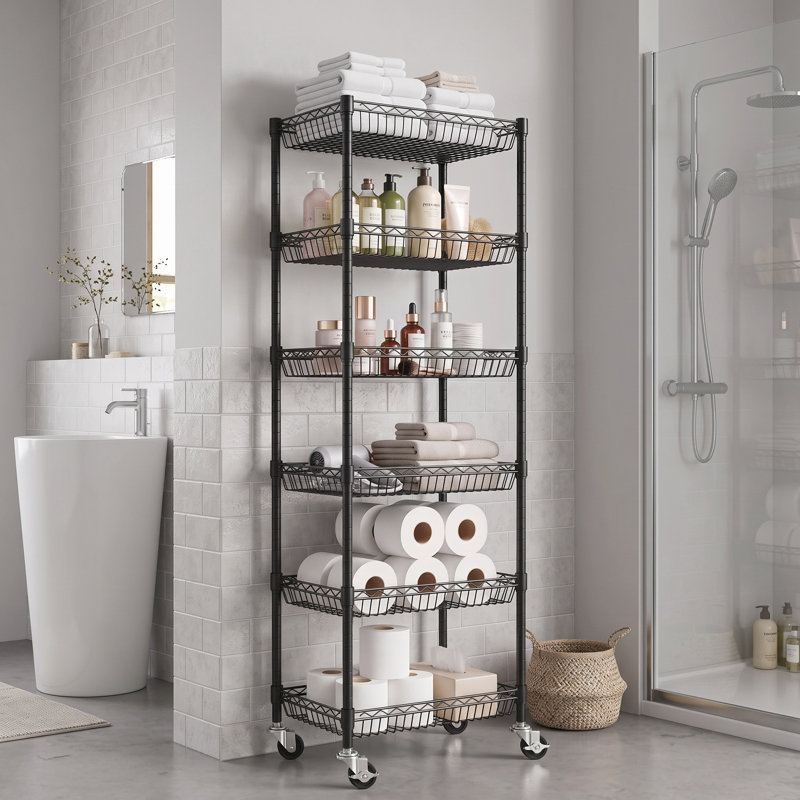 Shelving Unit with Wheels, 160cm H x 30cm W x 41cm D