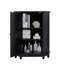 Armoire de rangement en coin noire avec plateau réglable