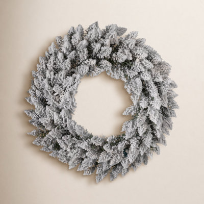The Holiday Aisle® Heyder 24" Frosted Pre-Lit Wreath