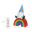 Gnome Exhart sur un arc-en-ciel statuaire avec minuterie automatique, 7 par 11,5 pouces