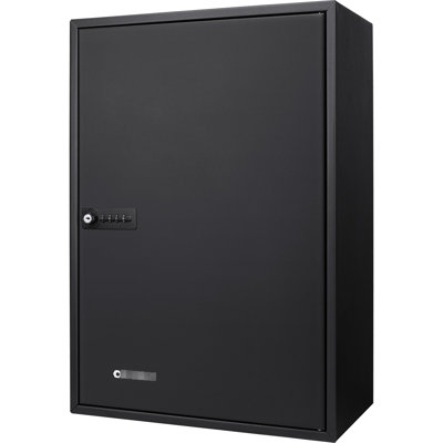 300 Key Black Steel Cabinet With Combination Lock - Wall Mounted For Organized And Secure Management Mount Keys Colorful Identification Tags Steel, Adjustable,