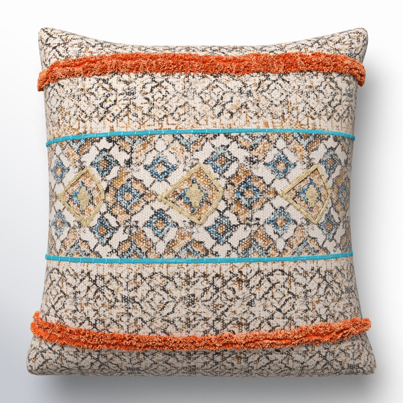 Coussin en coton Scott, H 20 po x l 20 po, Bas