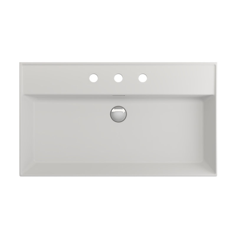 Milano 31.69'' L Bathroom Sink, Matte White, Single-Hole